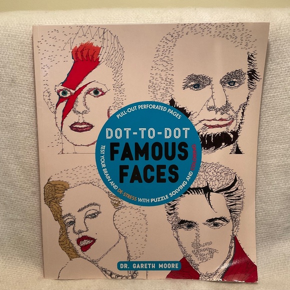 DOT-TO-DOT Famous Faces Puzzle Activity Book - READ - Picture 1 of 13